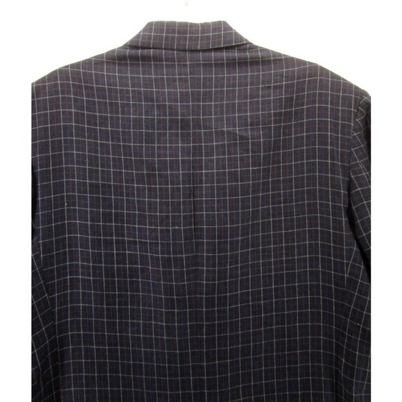 VINTAGE J Crew Sport Coat 42 Linen Blazer Jacket Plaid 90s USA Preppy * - Picture 10 of 13